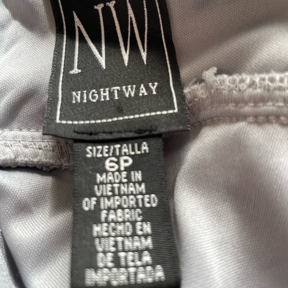 Nightway full length, silver lace and tulle evening or event dress Size 6 - Picture 5 of 7